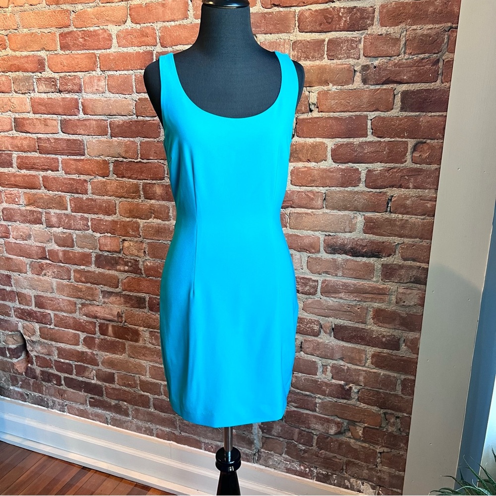 Classy & Stylish Teal Midi Dress with Open Back